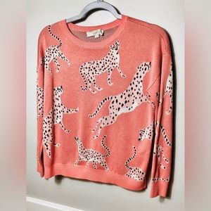 LOFT Pink leopard sweater